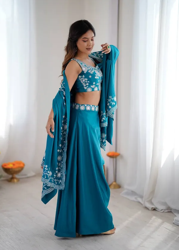 Blue_Heavy_Embroidered_Lengha_Choli_Set_With_Dupatta_|_For_Women