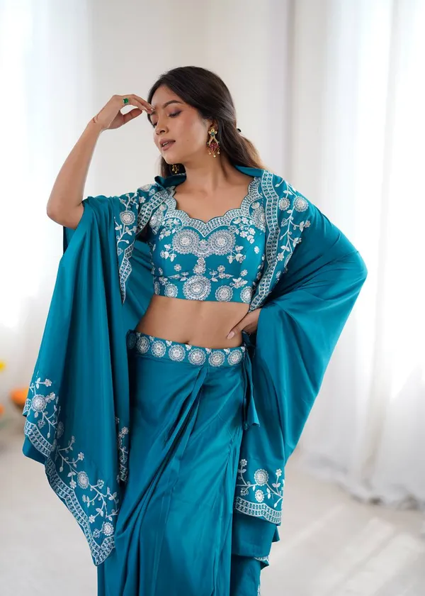 Blue_Heavy_Embroidered_Lengha_Choli_Set_With_Dupatta_|_For_Women
