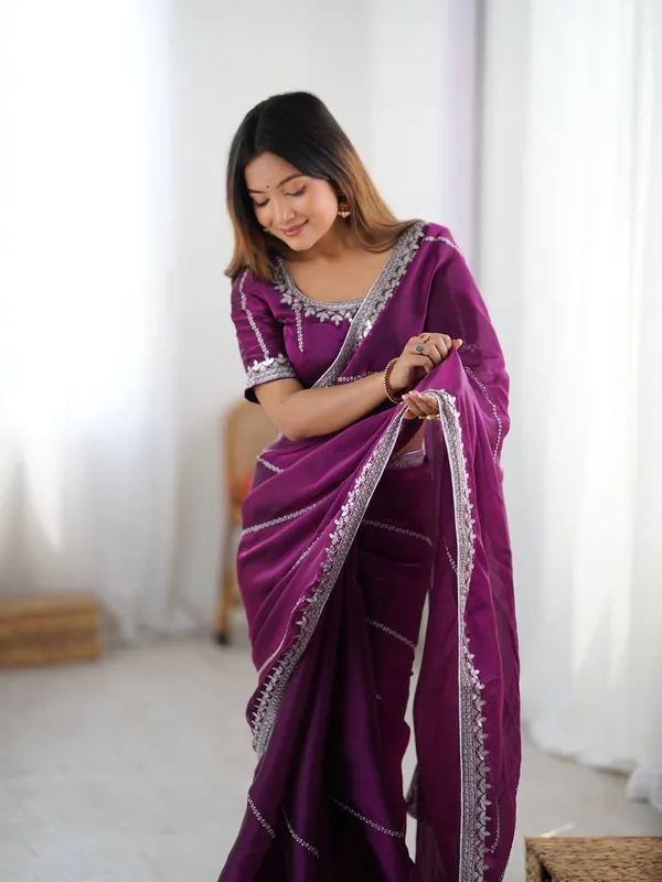 Navy_Blue_Heavy_Sequin_Embrodered_Saree_|_With_Unstitched_Blouse_Piece