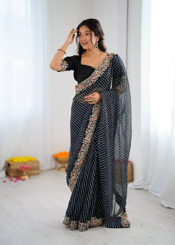 Printed_Saree_Stylish_Casual_Wear_Set