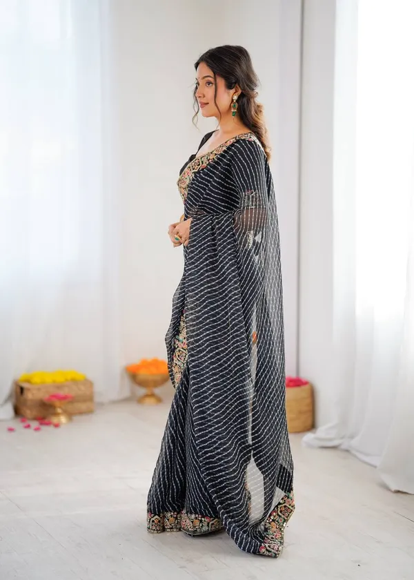Printed_Saree_Stylish_Casual_Wear_Set