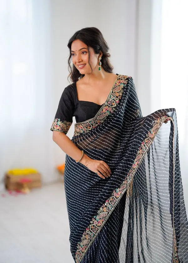 Printed_Saree_Stylish_Casual_Wear_Set