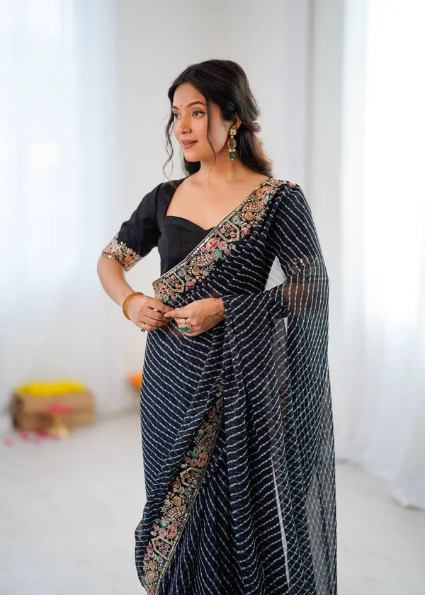 Printed_Saree_Stylish_Casual_Wear_Set