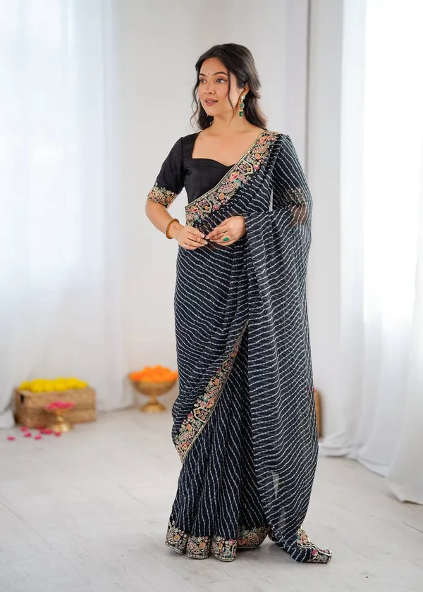 Georgette_Saree_Stylish_Casual_Wear_Set