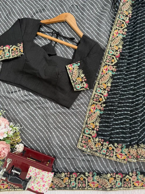 Georgette_Saree_Stylish_Casual_Wear_Set
