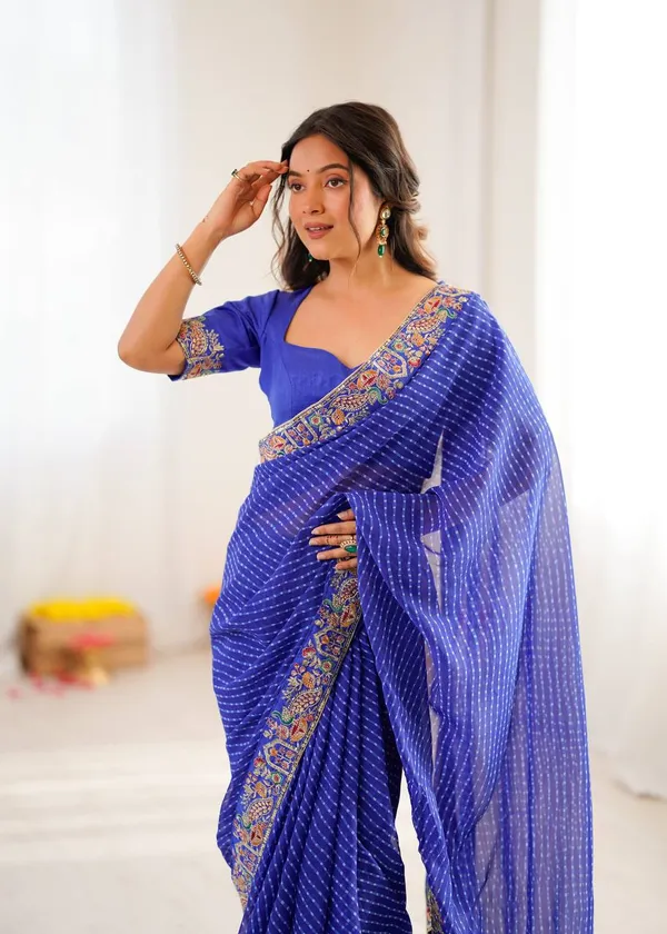 Georgette_Saree_Stylish_Casual_Wear_Set