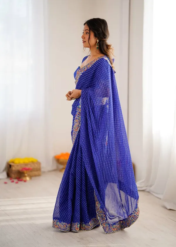 Georgette_Saree_Stylish_Casual_Wear_Set