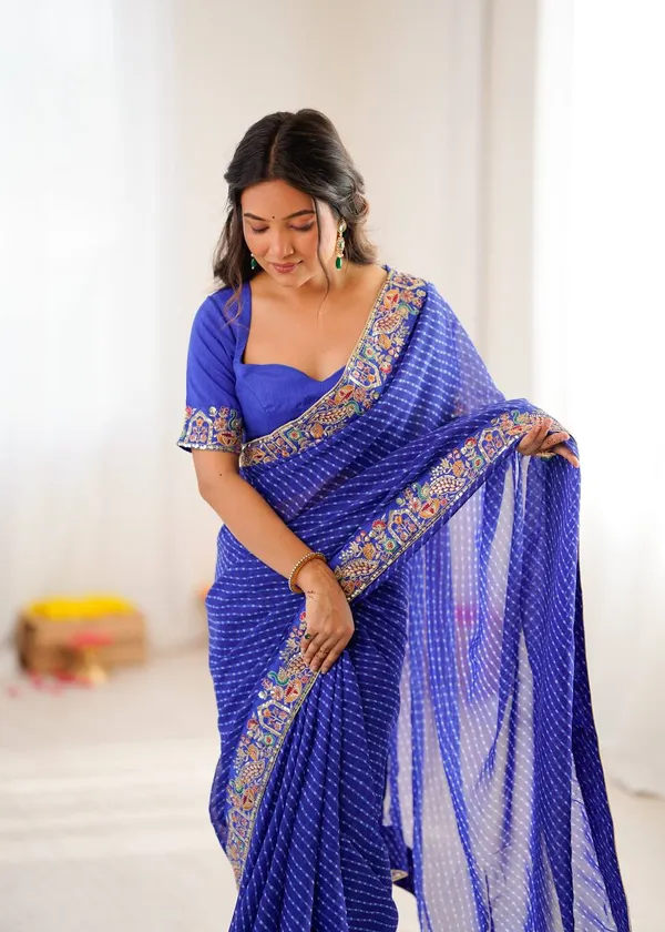 Georgette_Saree_Stylish_Casual_Wear_Set