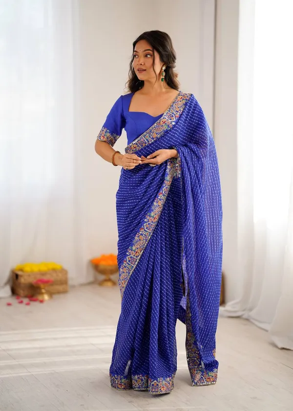 Georgette_Saree_Stylish_Casual_Wear_Set