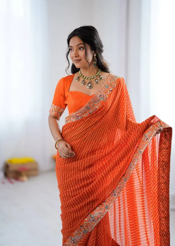 Georgette_Saree_Stylish_Casual_Wear_Set