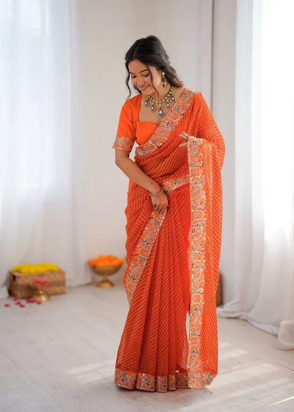 Georgette_Saree_Stylish_Casual_Wear_Set
