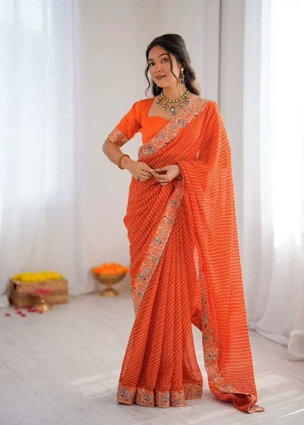 Georgette_Saree_Stylish_Casual_Wear_Set