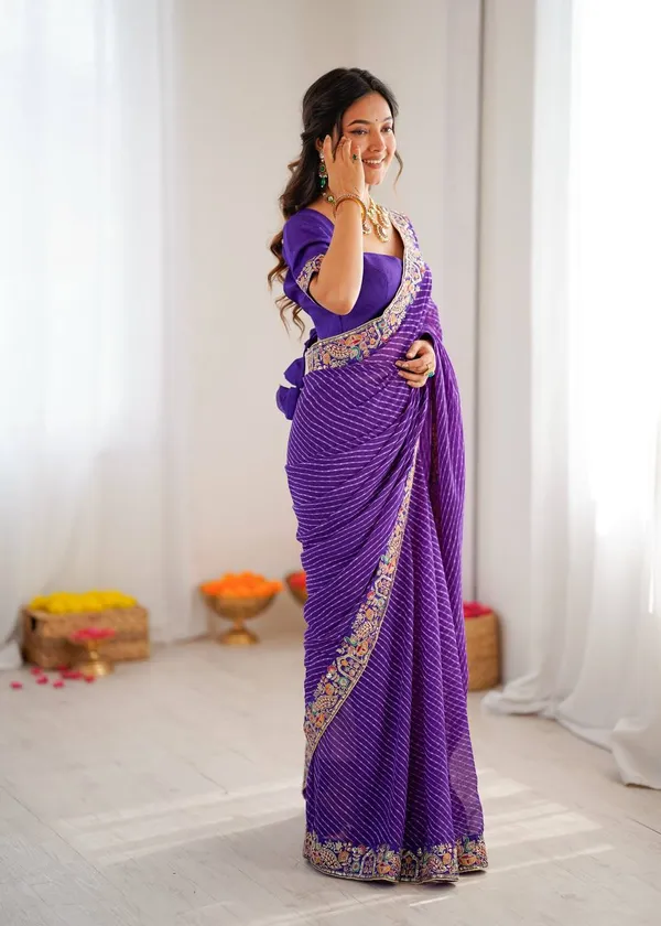 Georgette_Saree_Stylish_Casual_Wear_Set