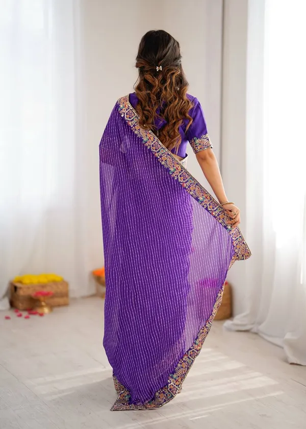 Georgette_Saree_Stylish_Casual_Wear_Set