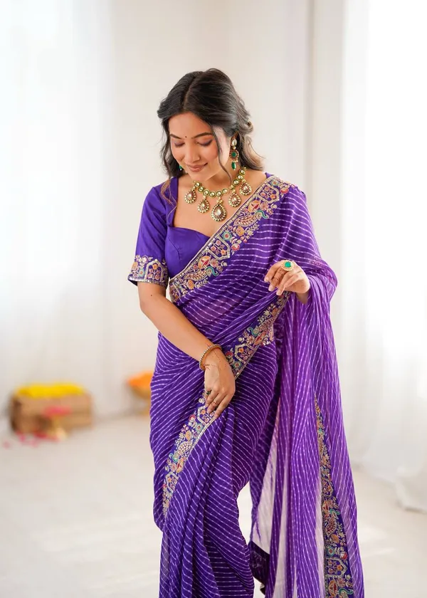 Georgette_Saree_Stylish_Casual_Wear_Set