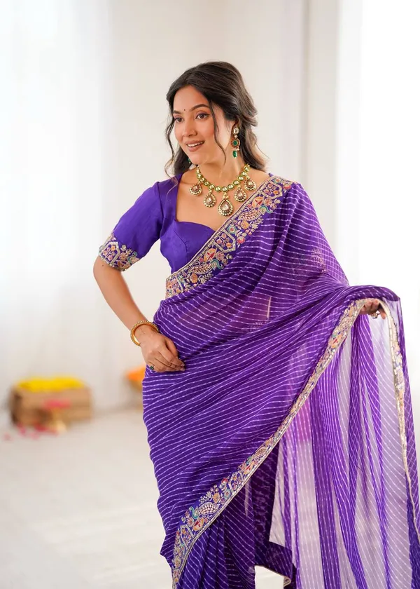 Georgette_Saree_Stylish_Casual_Wear_Set