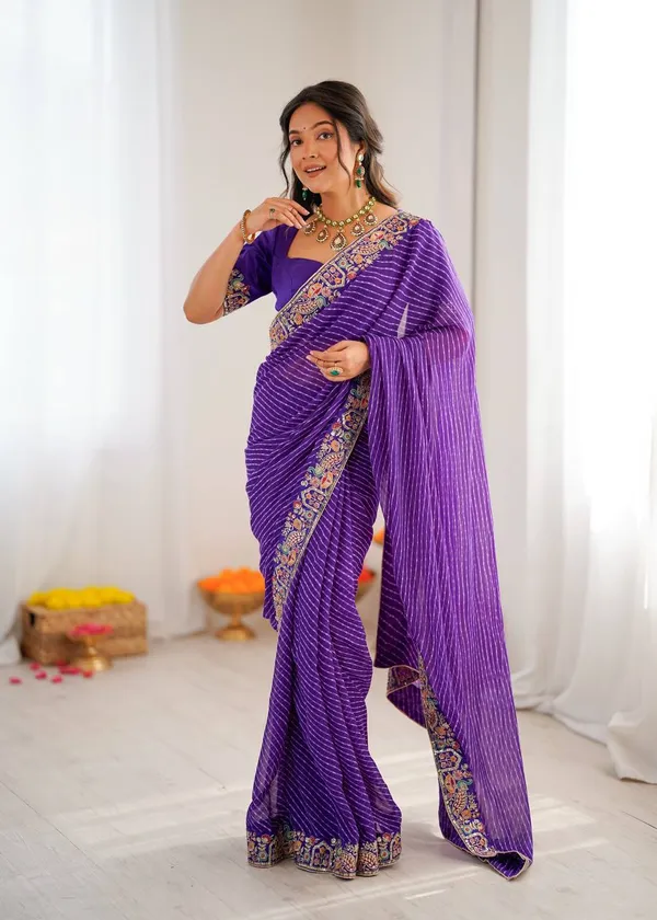 Georgette_Saree_Stylish_Casual_Wear_Set