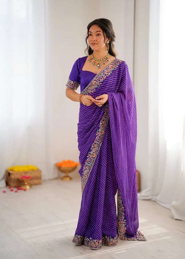 Georgette_Saree_Stylish_Casual_Wear_Set