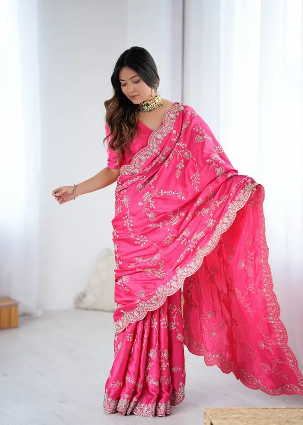 Japan_Satin_Silk_Designer_Saree_Set