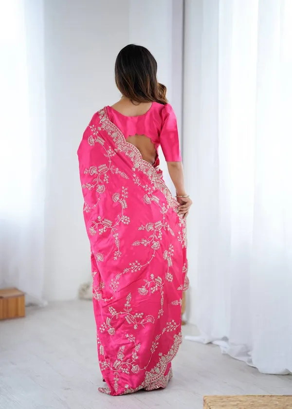 Japan_Satin_Silk_Designer_Saree_Set