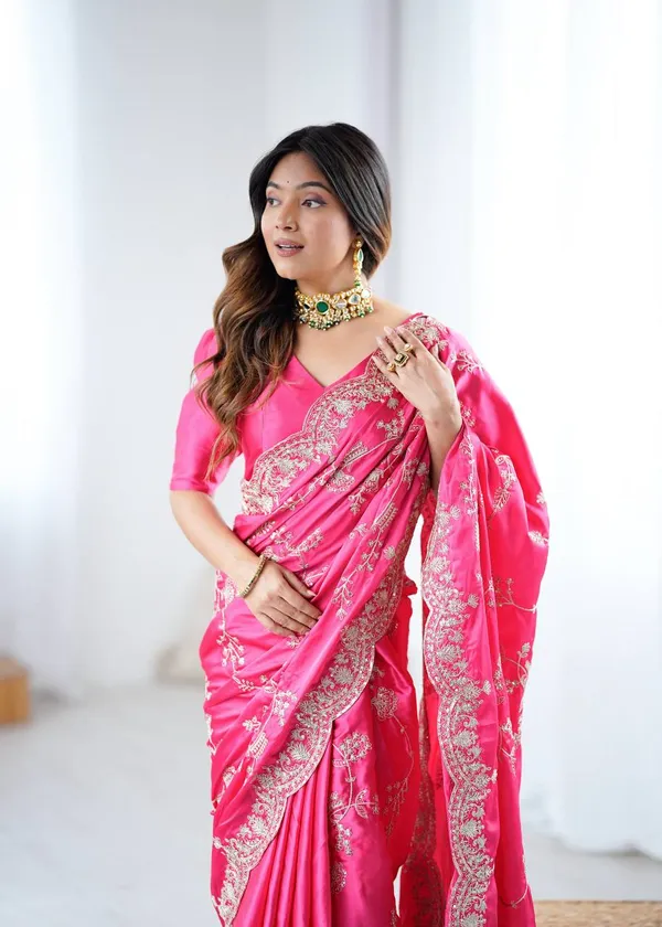 Japan_Satin_Silk_Designer_Saree_Set