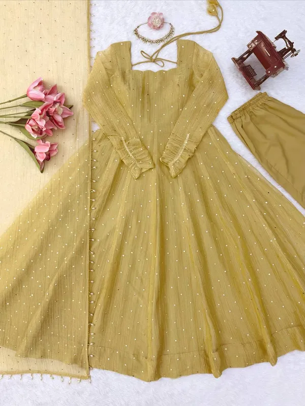 Salsa_Silk_Designer_Gown_Pant_Dupatta_Set_with_Foil_Work