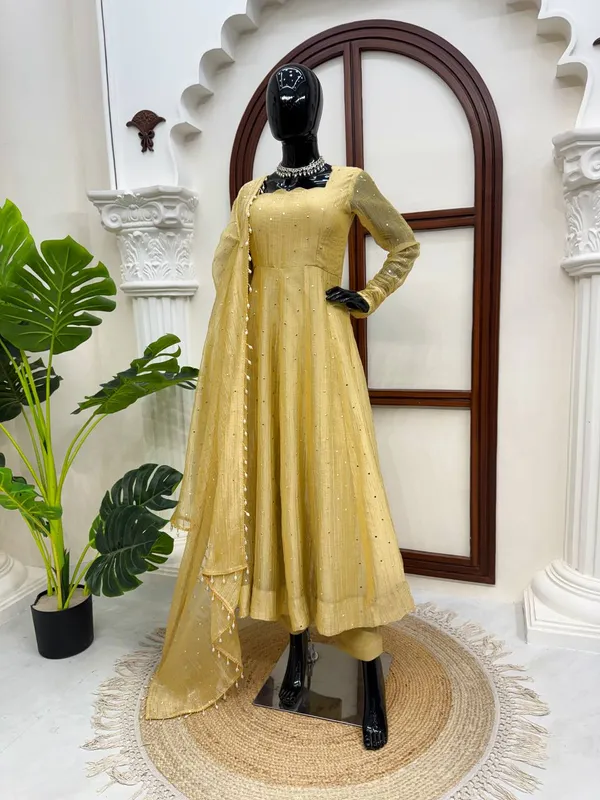 Salsa_Silk_Designer_Gown_Pant_Dupatta_Set_with_Foil_Work