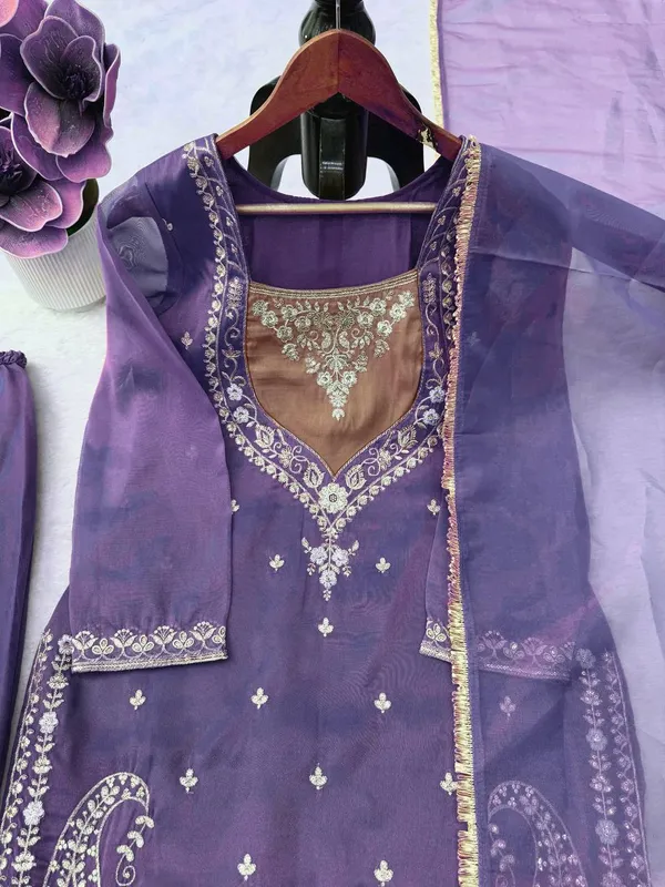 Shimmer_Fabric_Embroidered_Top_Palazzo_Dupatta_Set_Purple