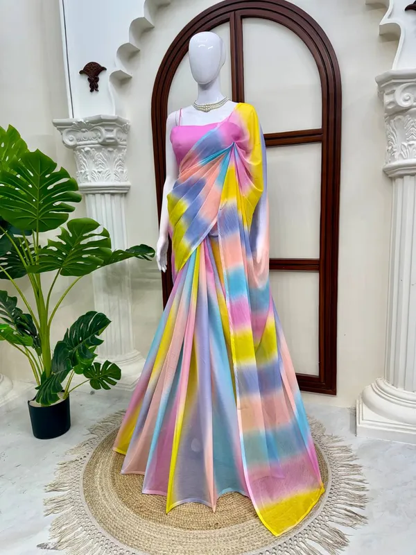 Silver_Shiffon_Multi_Color_Saree