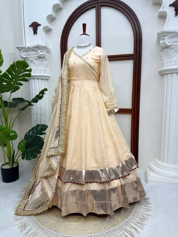 Tabby_Organza_Silk_Anarkali_Lehenga_Set_with_Mirror_Gota_Patti_Work_Cream