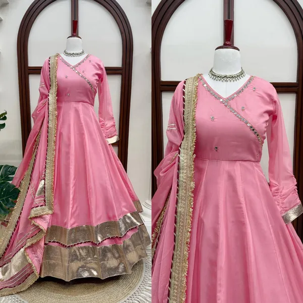 Tabby_Organza_Silk_Anarkali_Lehenga_Set_with_Mirror_Gota_Patti_Work_Pink