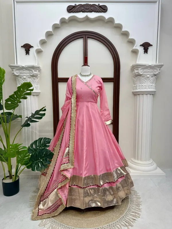 Tabby_Organza_Silk_Anarkali_Lehenga_Set_with_Mirror_Gota_Patti_Work_Pink