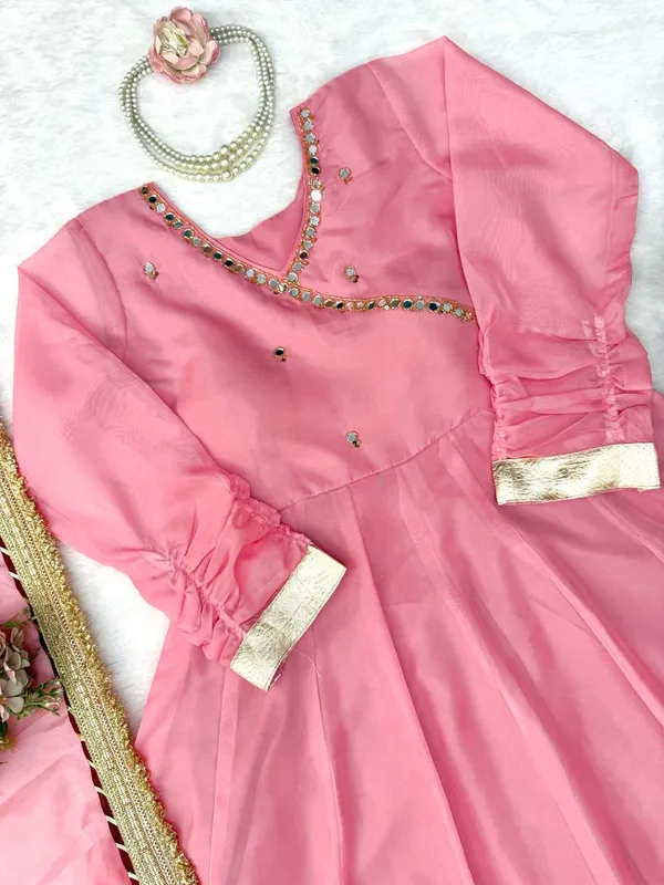 Tabby_Organza_Silk_Anarkali_Lehenga_Set_with_Mirror_Gota_Patti_Work_Pink
