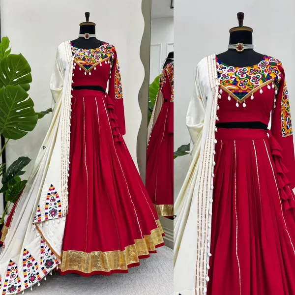 Wine_Red_Designer_Rayon_Silk_Lehenga_Choli_With_Dupatta_For_Women