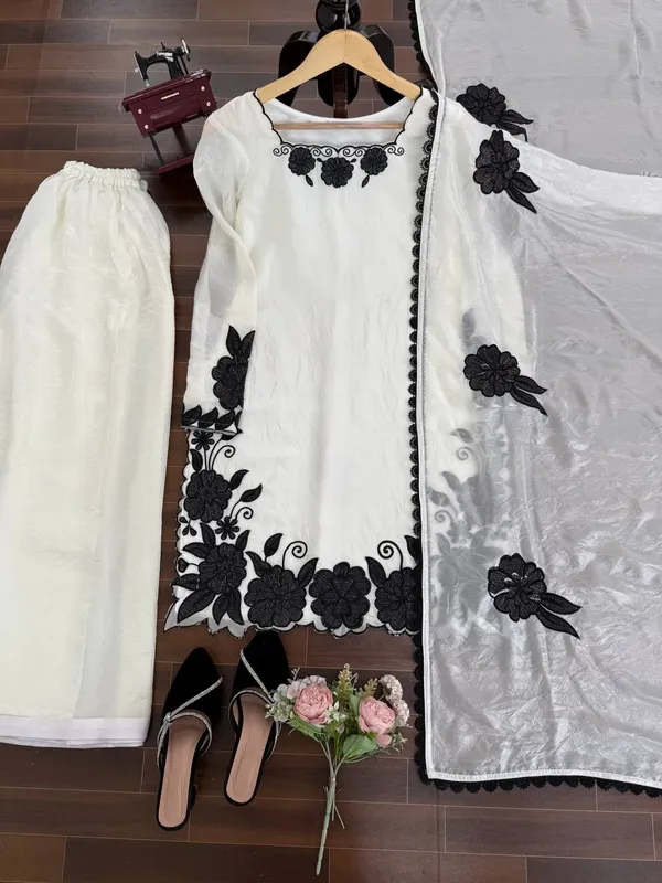 White_Embroiderd_Suit_With_Pant_And_Dupatta_Set_|_For_Women