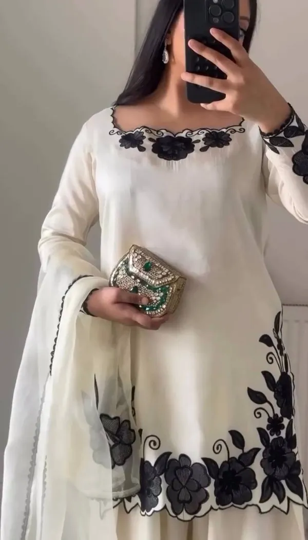 White_Embroiderd_Suit_With_Pant_And_Dupatta_Set_|_For_Women