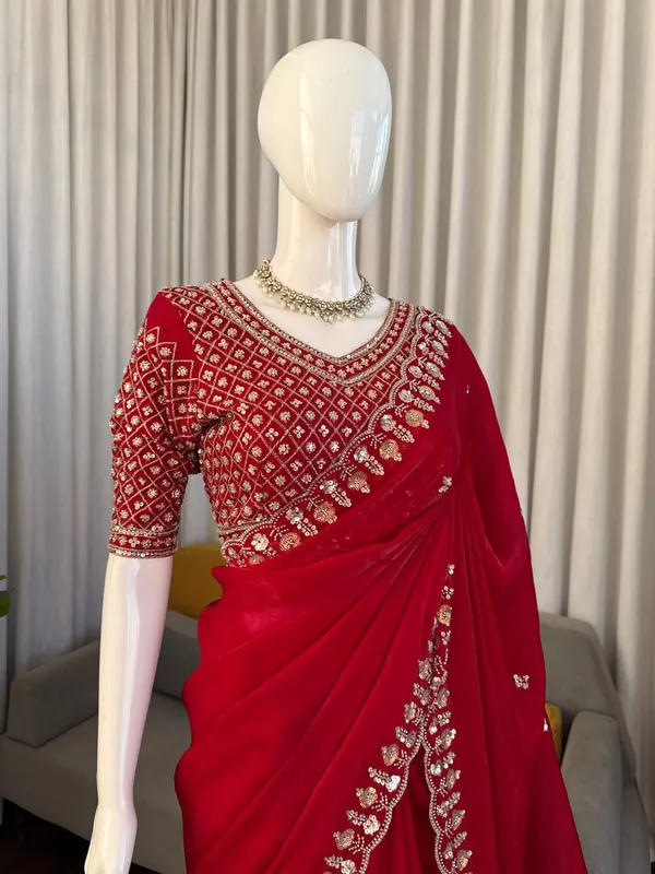 Scarlet_Red_Designer_Saree_with_Embroidered_Blouse_for_Women