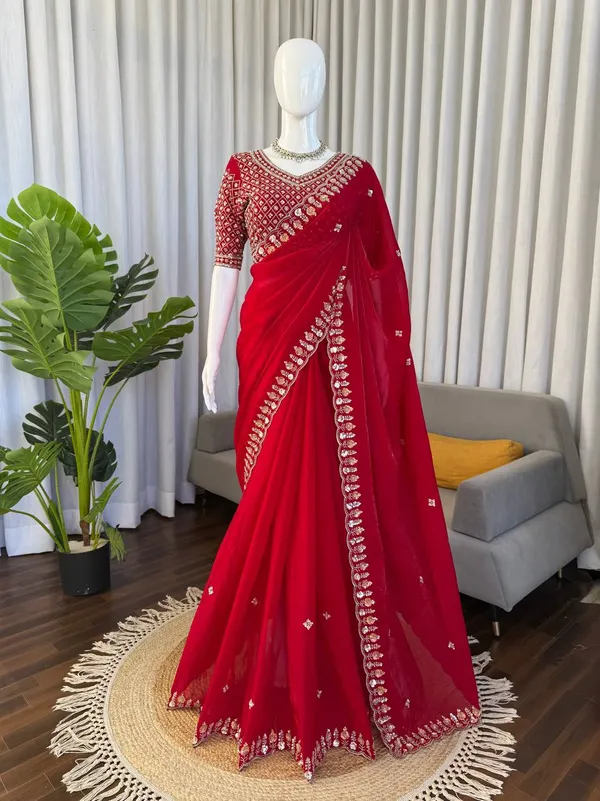 Scarlet_Red_Designer_Saree_with_Embroidered_Blouse_for_Women