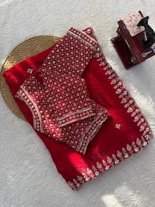 Scarlet_Red_Designer_Saree_with_Embroidered_Blouse_for_Women