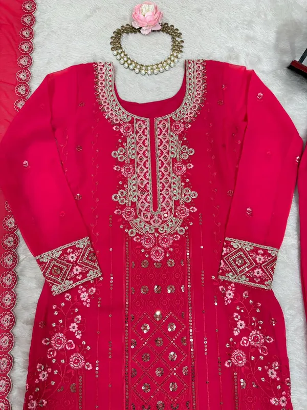 Red_Chinon_Silk_Suit_For_Women