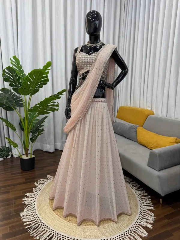 Grey_Georgette_Ready_To_Wear_Lehenga_Saree_For_Women