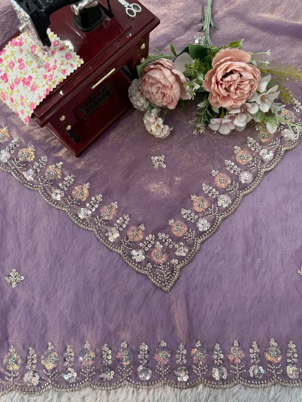 Purple_Heavy_Sequin_Embrodered_Saree_|_With_Unstitched_Blouse_Piece