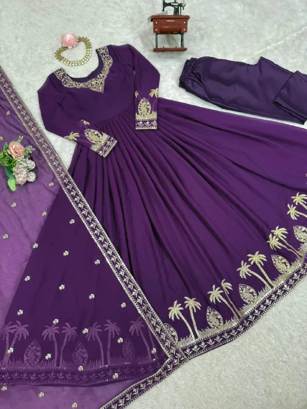 Purple_Elegant_Design_Faux_Georgette_Gown_For_Women