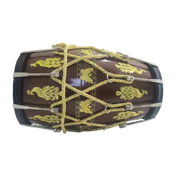 Dholak_Hand_Made_mango_(Aam)_Wood_(Hand_Work_Wooden_Engraving_Design)_With_Bag.