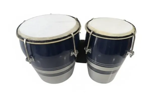 Professional_Two_Pieces_handmade_wooden_drum_bongo_(Blue_color)