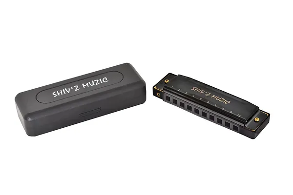 Black_Harmonica,_10_Holes_Mouth_Organ_(With_Carry_Case_&_Manual)