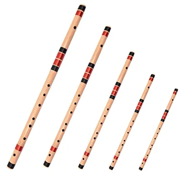 Brown_Set_Of_5_Bansuri,_C#,_D#,_E,_F#_&_G#_Medium_Right_Hand