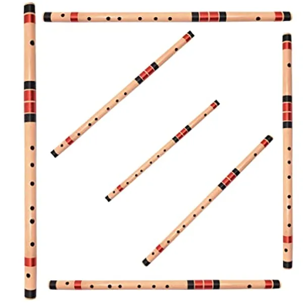 Brown_Combo_Set_C_Natural_Medium,_Base-_A,_A#,_B,_G,_F_&_E_Right_Hand_Bansuri_(Flutes)