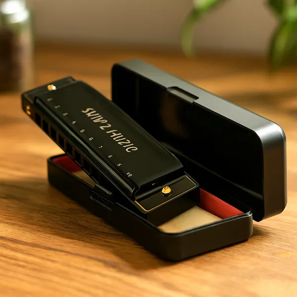 Black_Harmonica,_10_Holes_Mouth_Organ_(With_Carry_Case_&_Manual)