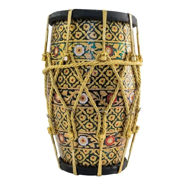 Dholak_Hand_Made_mango_(Aam)_Wood_(Hand_Work_Wooden_Engraving_Design)_With_Bag.
